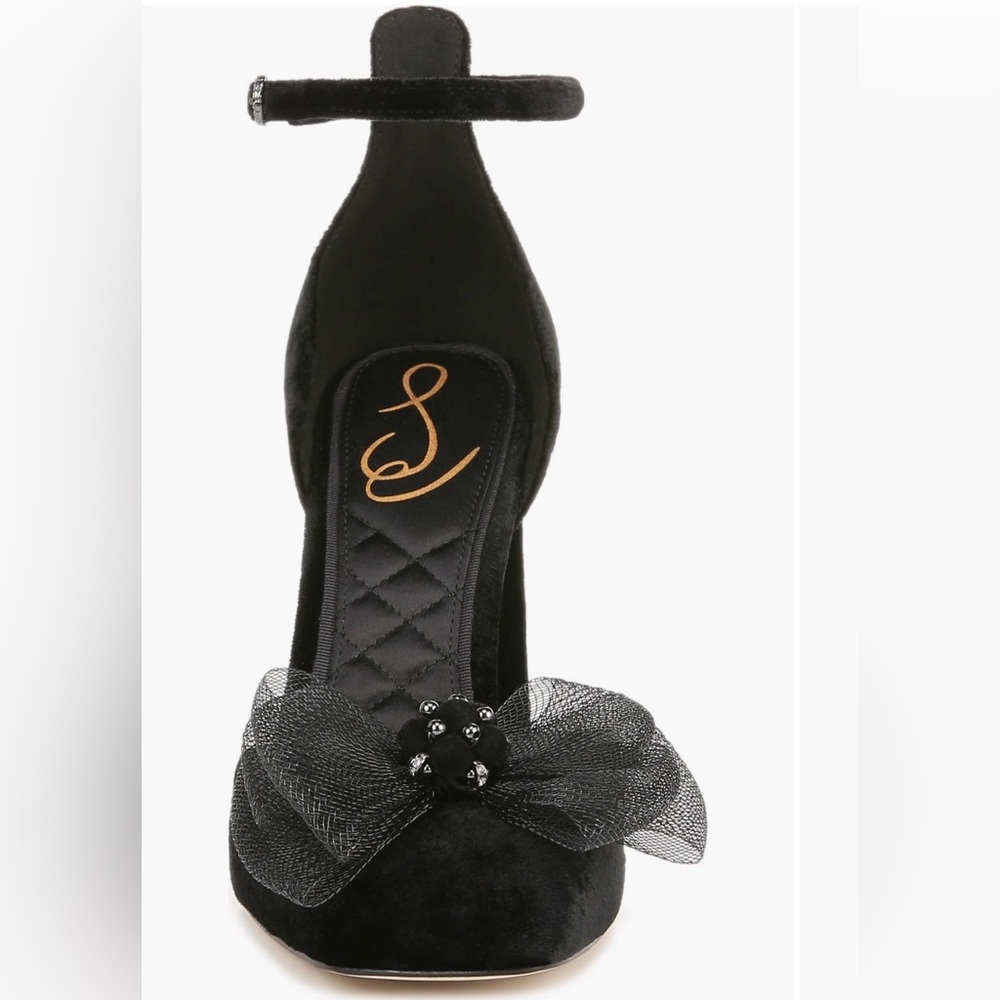 Sam Edelman Black Heels with Mesh Bow